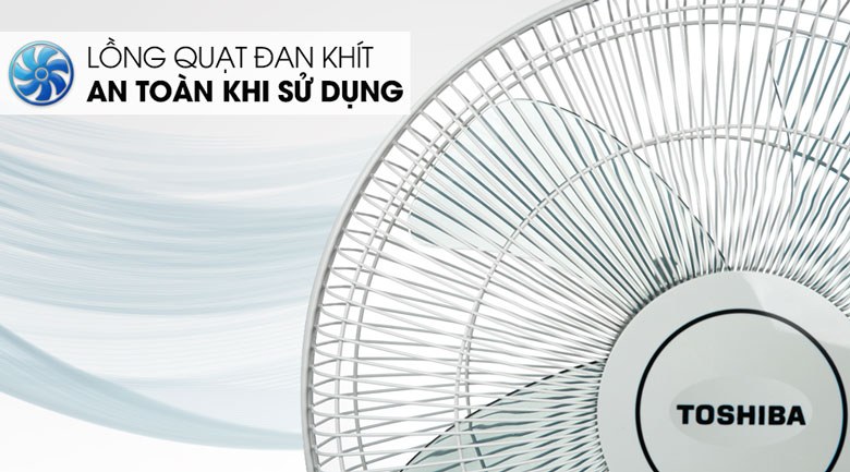 Quạt đứng Toshiba 5 cánh 40cm F-LSA10(H)VN – Màu Xám - Lồng quạt chắc chắn, dễ dàng vệ sinh