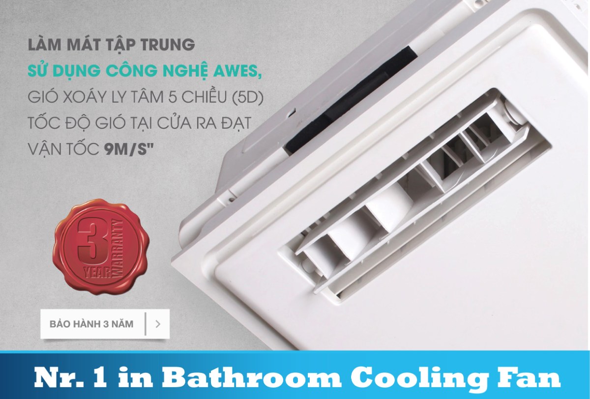 Quạt mát âm trần Hans 39W H10S - Lắp âm trần gọn gàng