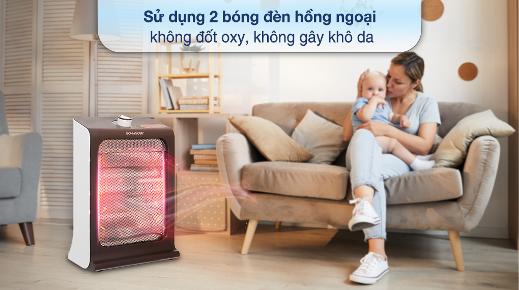 Quạt sưởi hồng ngoại Sunhouse SHD7023 - Bóng đèn 