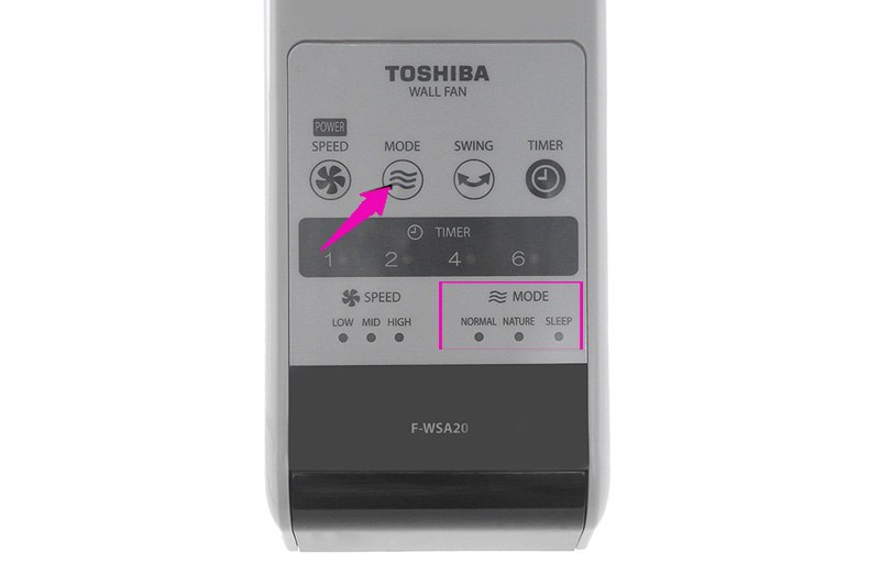 Quạt treo tường Toshiba 3 cánh điều khiển từ xa 40cm F-WSA20(H)VN - Quạt có chế độ gió thường, gió ngủ, gió tự nhiên