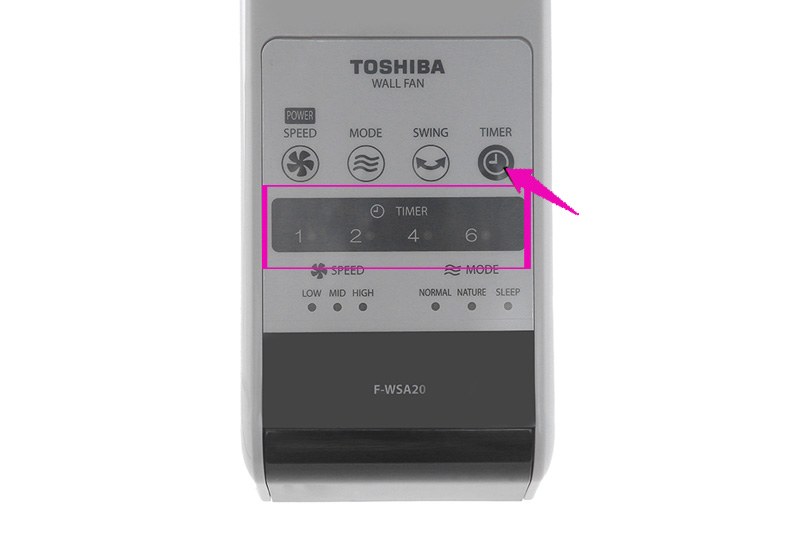 Quạt treo tường Toshiba 3 cánh điều khiển từ xa 40cm F-WSA20(H)VN - Thêm chế độ hẹn giờ đến 6 tiếng