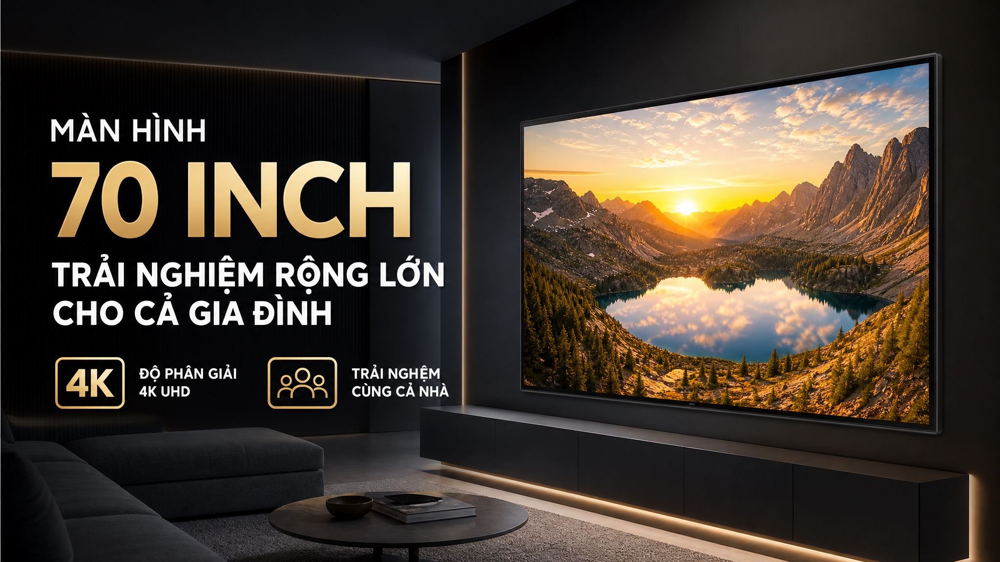 Smart tivi Crystal UHD Samsung AI 4K 70 inch UA70U8500H [70U8500H] Mới 2026 - Màn hình 70 inch 4K cho không gian rộng