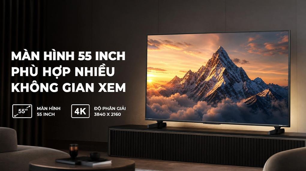 Smart Tivi Mini LED Hisense AI 4K 55 inch 55U6SE Mới 2026 - Thiết kế viền mỏng, hiện đại