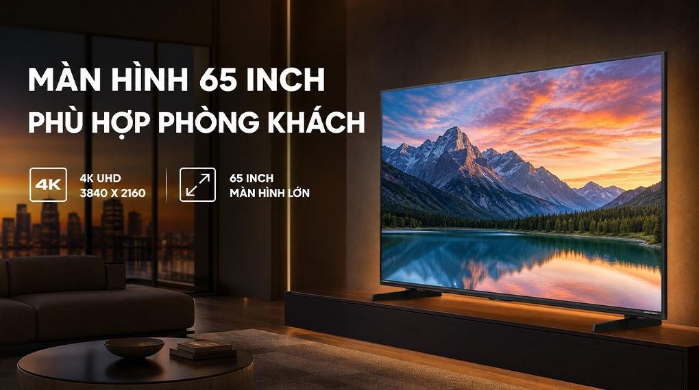 Smart Tivi Mini LED Hisense AI 4K 65 inch 65U6SE Mới 2026 - Thiết kế viền mỏng, hiện đại