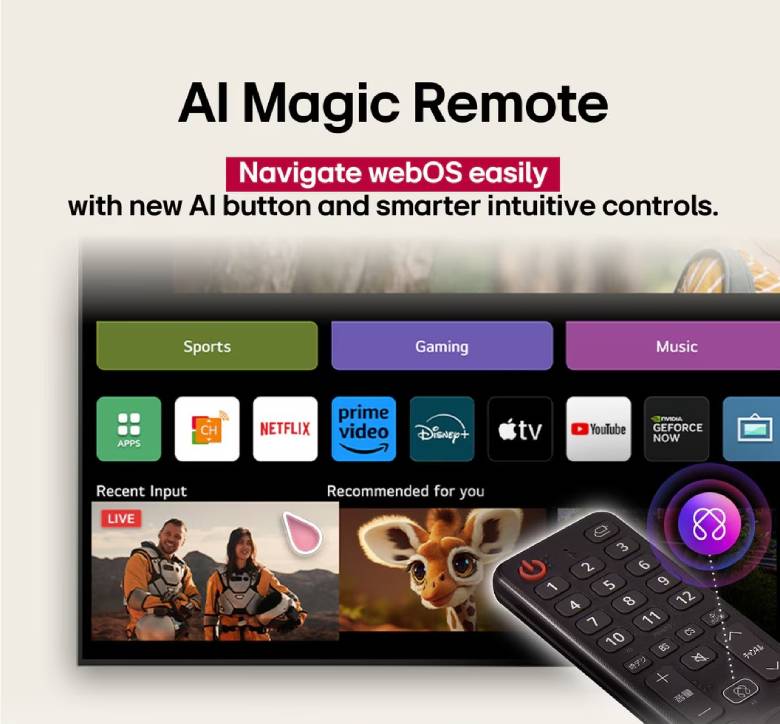 Smart Tivi NanoCell LG AI 4K 55 inch 55NANO80ASA - Điều khiển AI Magic và nút AI chuyên biệt