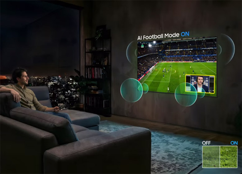 Smart Tivi Neo QLED Samsung AI 4K 85 inch QA85QN70HA - Chế độ bóng đá AI