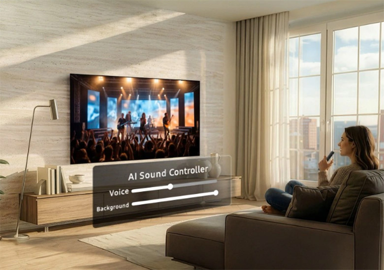 Smart Tivi Neo QLED Samsung AI 4K 85 inch QA85QN70HA - Âm thanh thông minh tối ưu lời thoại