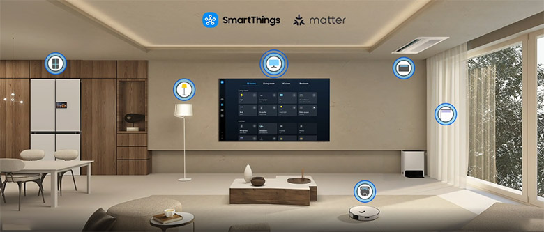 Smart Tivi Neo QLED Samsung AI 4K 85 inch QA85QN70HA - SmartThings – trung tâm nhà thông minh