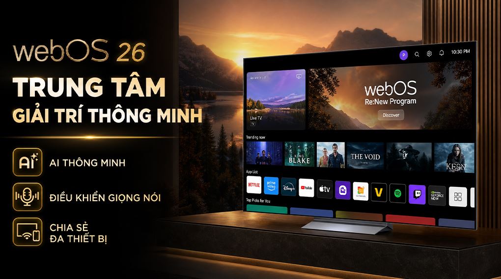 Smart Tivi OLED LG AI 4K 77 inch OLED77C6PSA [77C6PSA] Mới 2026 - webOS 26 và AI