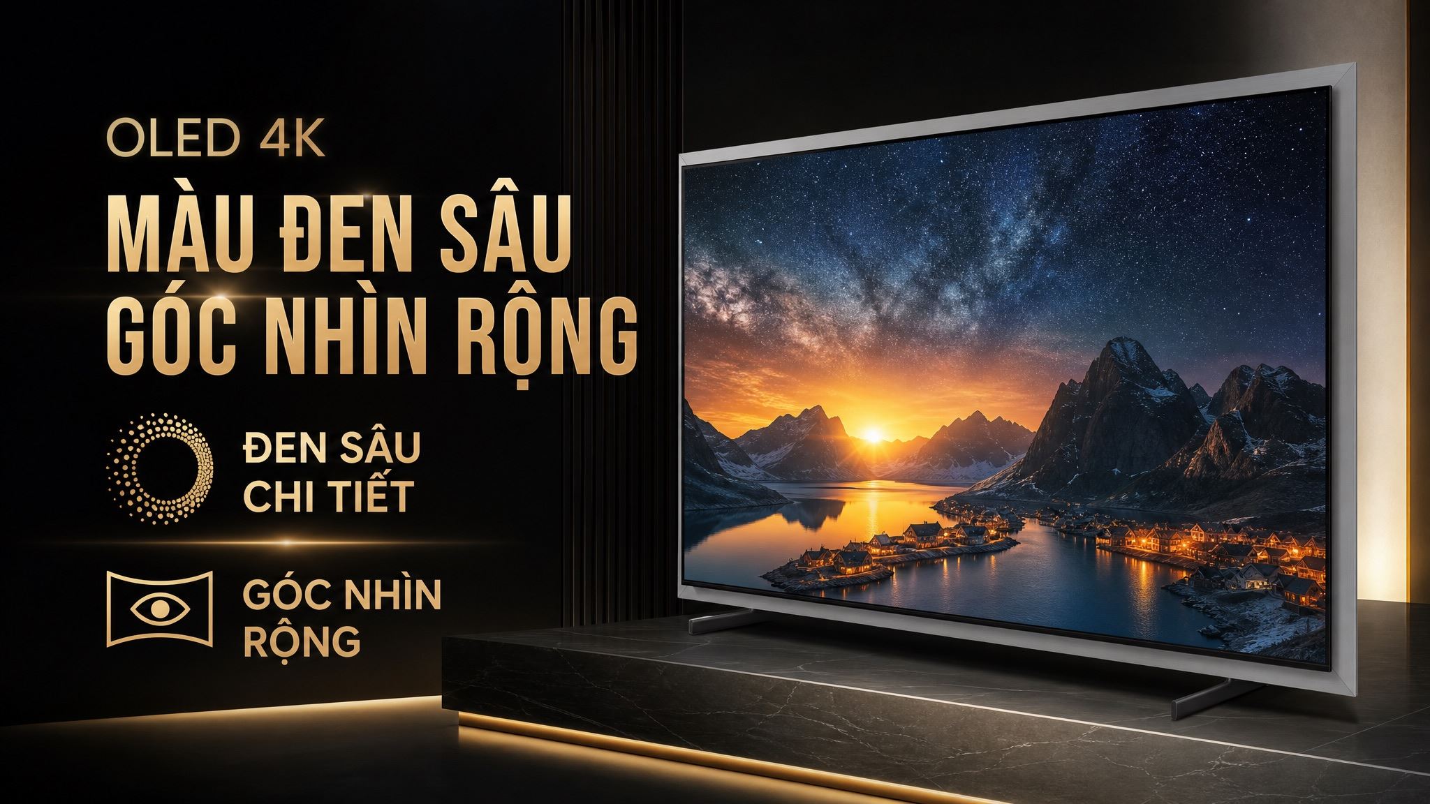 Smart Tivi OLED Samsung AI 4K 65 inch QA65S95HX [65S95HX] Mới 2026 - OLED 4K cho màu đen sâu, góc nhìn rộng