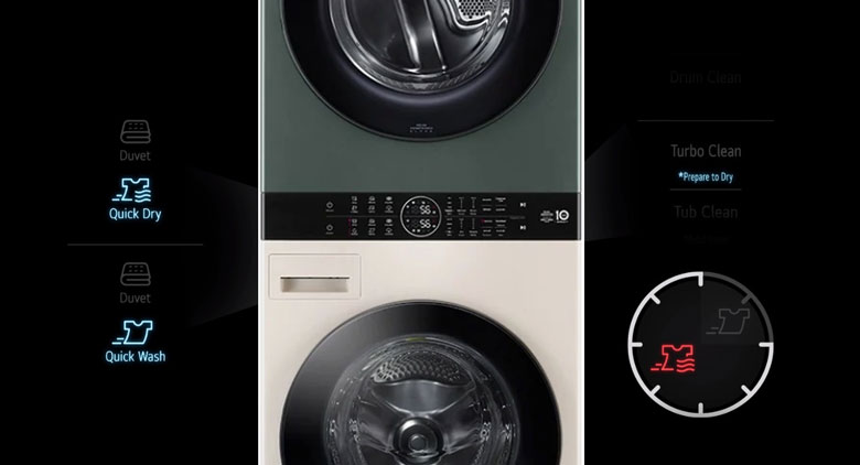 Tháp giặt sấy LG WT2517NHEG (25kg/17kg) - Giặt sấy nhanh chóng & tiết kiệm