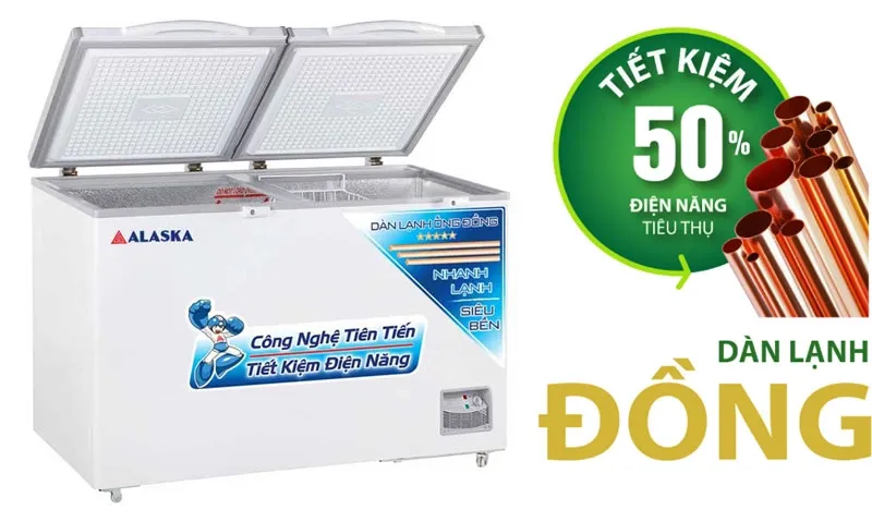 Tủ đông Alaska 1 ngăn 419 lít HB-550C - Dàn lạnh bằng đồng, giữ lạnh tốt, tiết kiệm điện