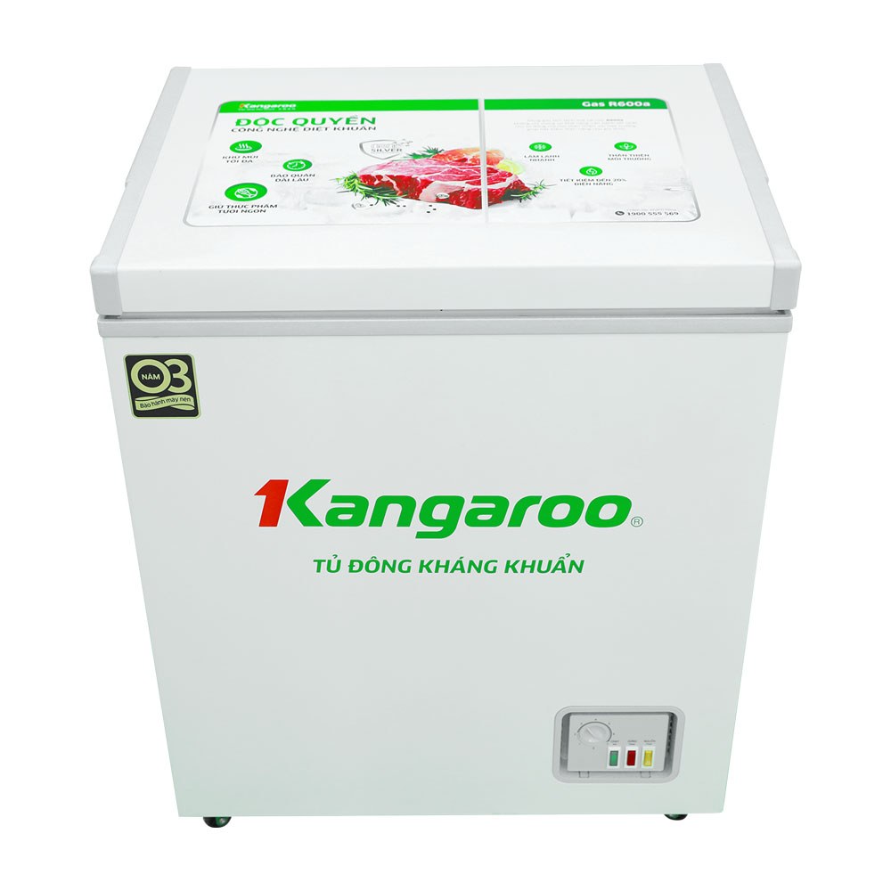 Tủ đông Kangaroo 90 lít dàn nhôm KG168NC1N - Công nghệ kháng khuẩn Bạc vô cơ