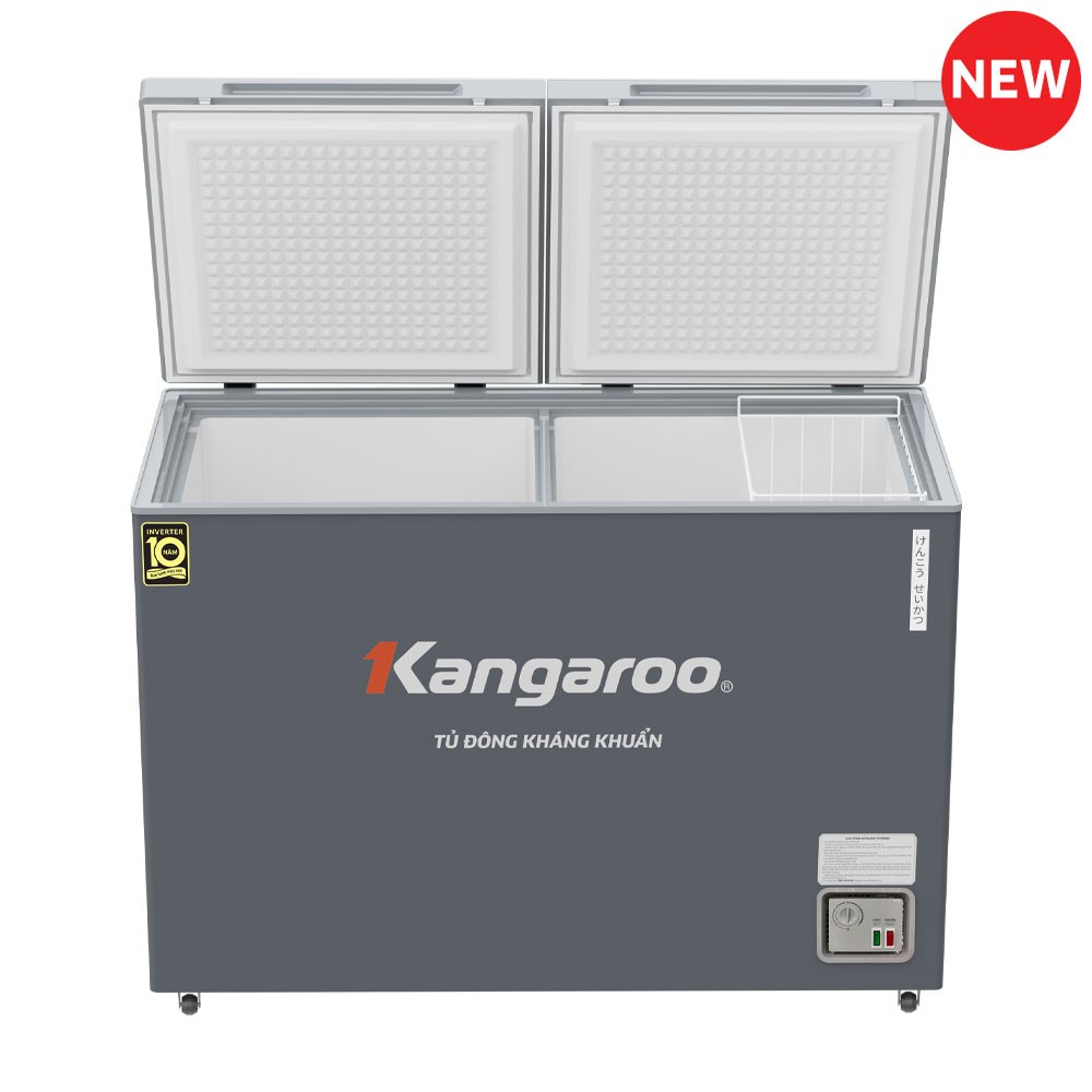 Tủ đông Kangaroo Inverter 268 lít KGFZA268IK2 - Lớp sơn cao cấp 3 lớp màu ghi sần hoàn toàn mới