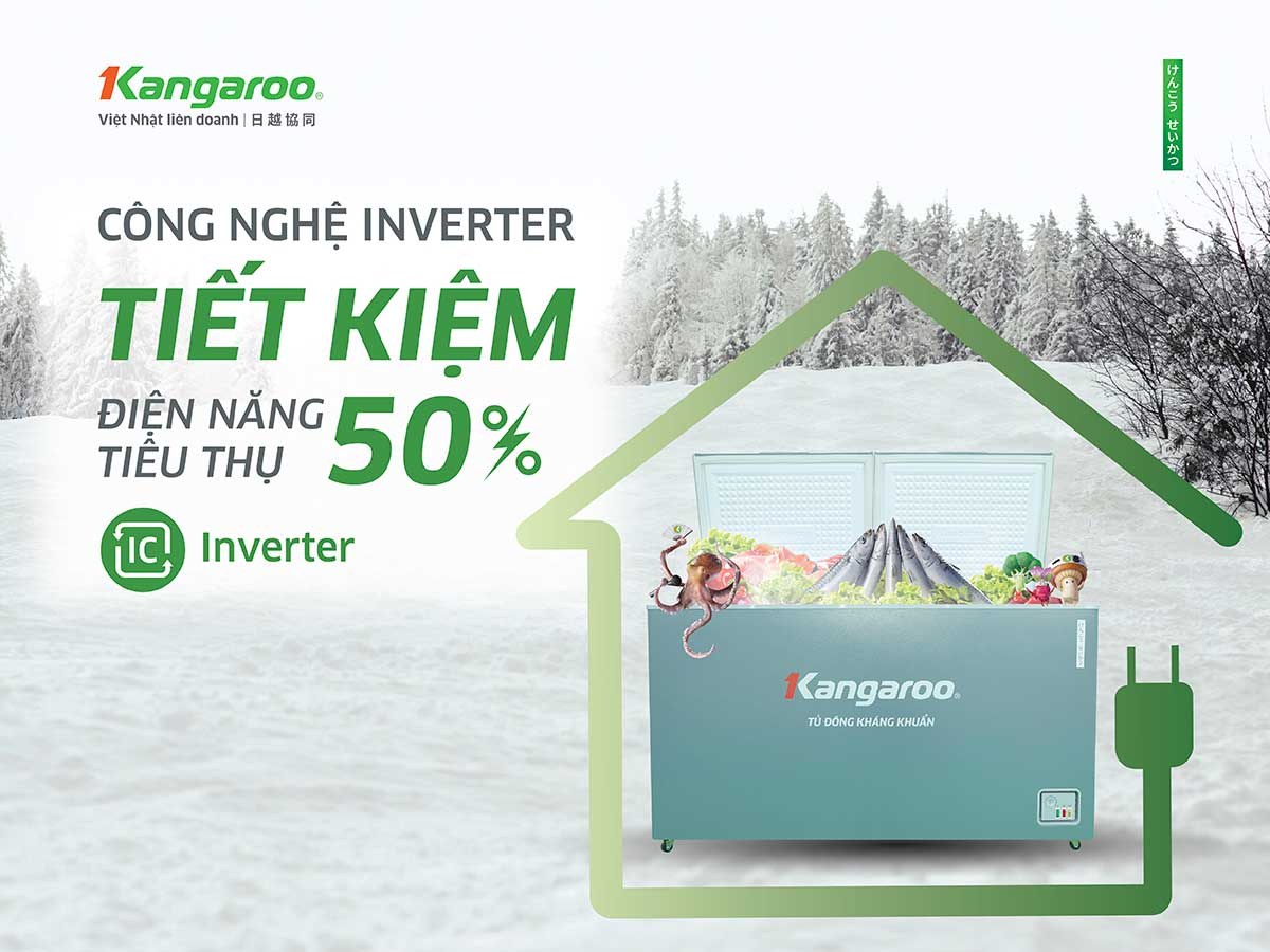Tủ đông Kangaroo Inverter 375 lít KGFZC375IG1 - Công nghệ Inverter tiết kiệm điện