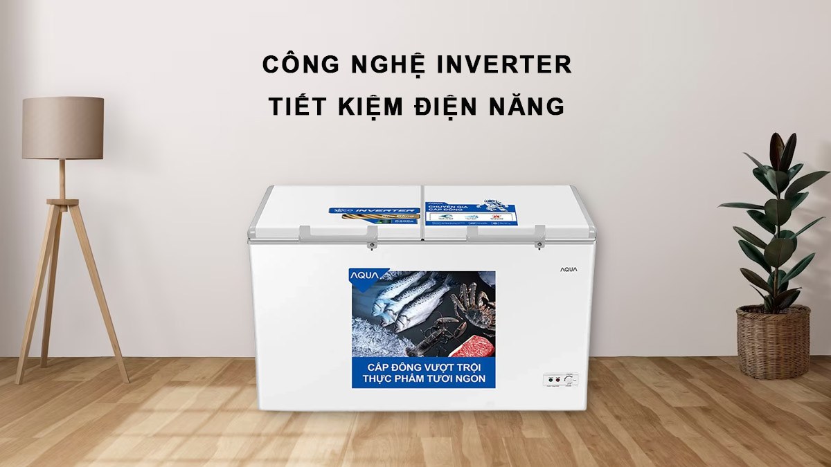 Tủ đông mát Aqua Inverter 365 lít AQF-C5702E - Công nghệ Inverter tiết kiệm điện năng vượt trội
