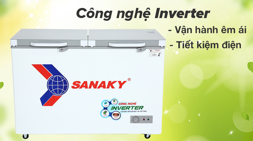 Vận hành êm ái, tiết kiệm điện năng với công nghệ Inverter-Tủ đông Sanaky Inverter 270 lít TD.VH3699A4K Vận hành êm ái, tiết kiệm điện năng với công nghệ Inverter-Tủ đông Sanaky Inverter 270 lít TD.VH3699A4K