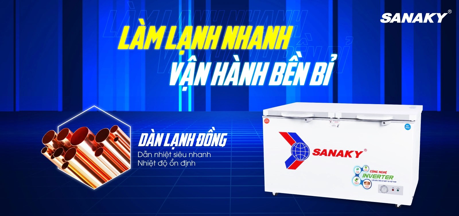 Dàn lạnh bằng đồng kết hợp công nghệ làm lạnh 360 độ Dàn lạnh bằng đồng kết hợp công nghệ làm lạnh 360 độ
