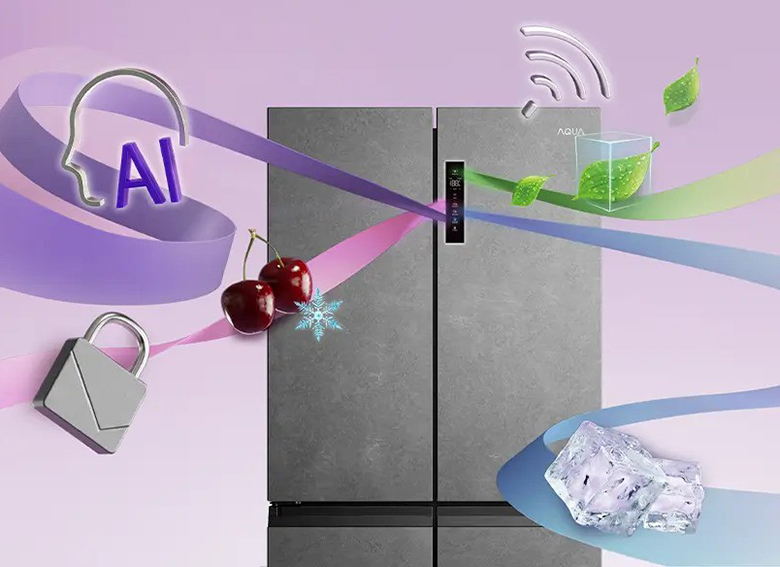 Tủ lạnh Aqua AQR-M727XA(GS)U1 điều khiển color AI
