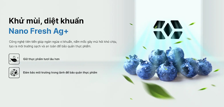 Tủ lạnh Aqua 130 lít AQR-T160FA(BS) - Công nghệ Nano Fresh Ag+ khử mùi, kháng khuẩn hiệu quả