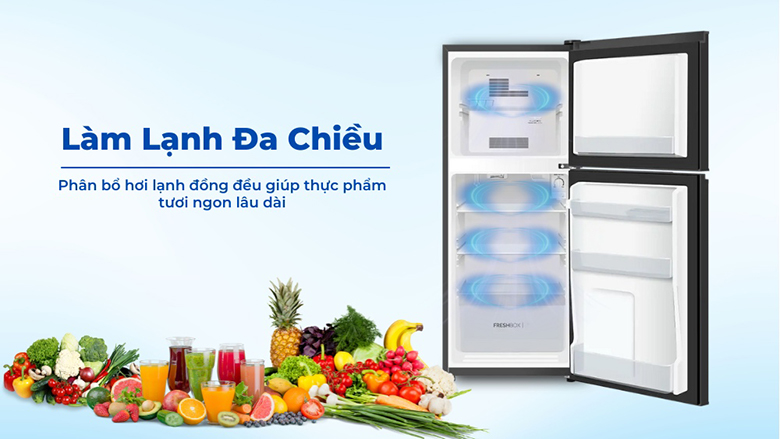 Tủ lạnh Aqua 130 lít AQR-T160FA(BS) - Hệ thống làm lạnh đa chiều