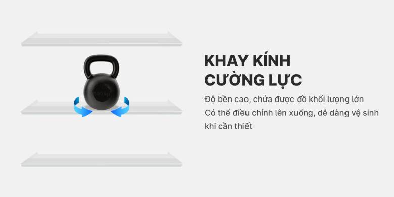 Tủ lạnh Aqua 50 lít AQR-D60FA(BS) khay kính cường lực bền bỉ
