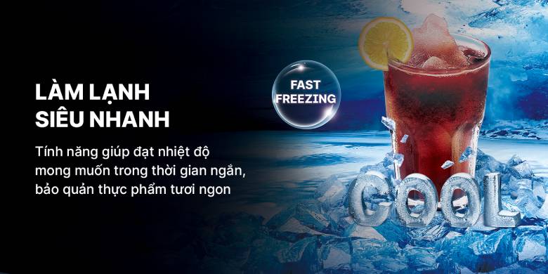 Tủ lạnh Aqua 90 lít AQR-D100FA(BS) làm lạnh siêu nhanh