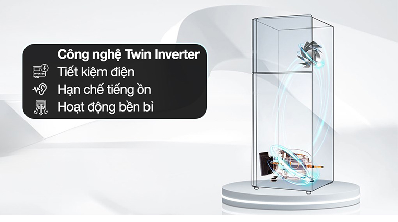 Tủ lạnh Aqua AQR-T260FA (FB) - Công nghệ Twin Inverter tiết kiệm điện năng