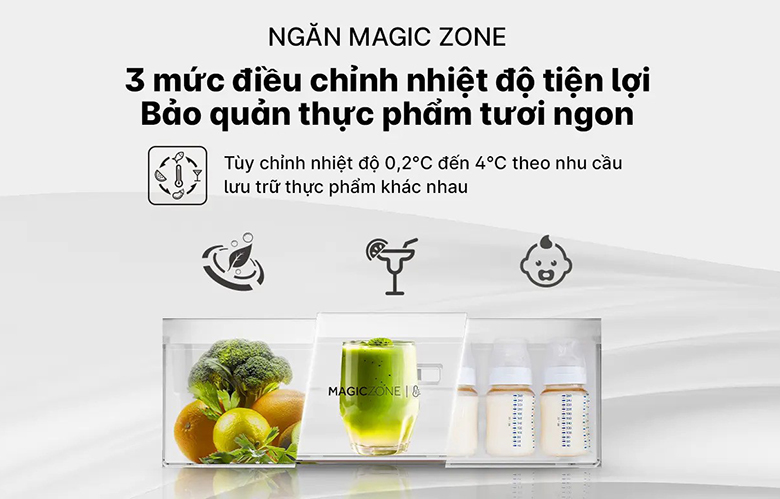 Tủ lạnh Aqua Inverter AQR-M466XA(CBC) ngăn magic zone