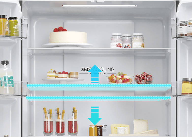 Tủ lạnh Aqua Inverter 469 lít AQR-M536XA(SL) khay kính tùy chỉnh