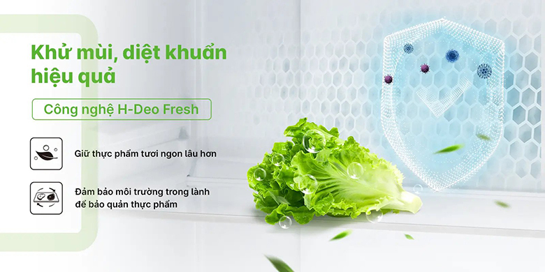 AQR-M536XA(SL) khử mùi H-DEO Fresh
