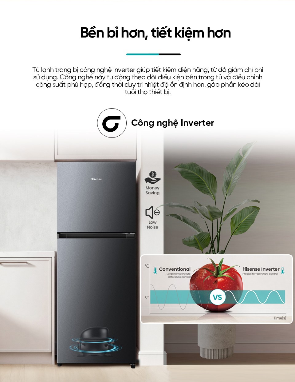 Tủ lạnh Hisense Inverter 205 lít RT201N3ES Mới 2026 - Inverter Pro bền bỉ, tiết kiệm điện