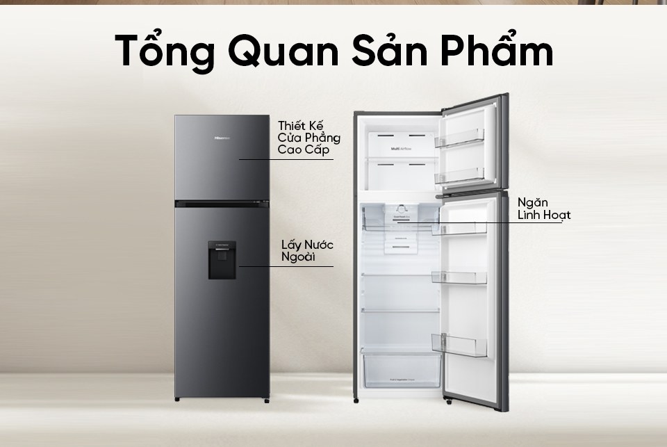 Tủ lạnh Hisense Inverter 251 lít RT251N3AS - Tủ lạnh ngăn đá trên 251 lít