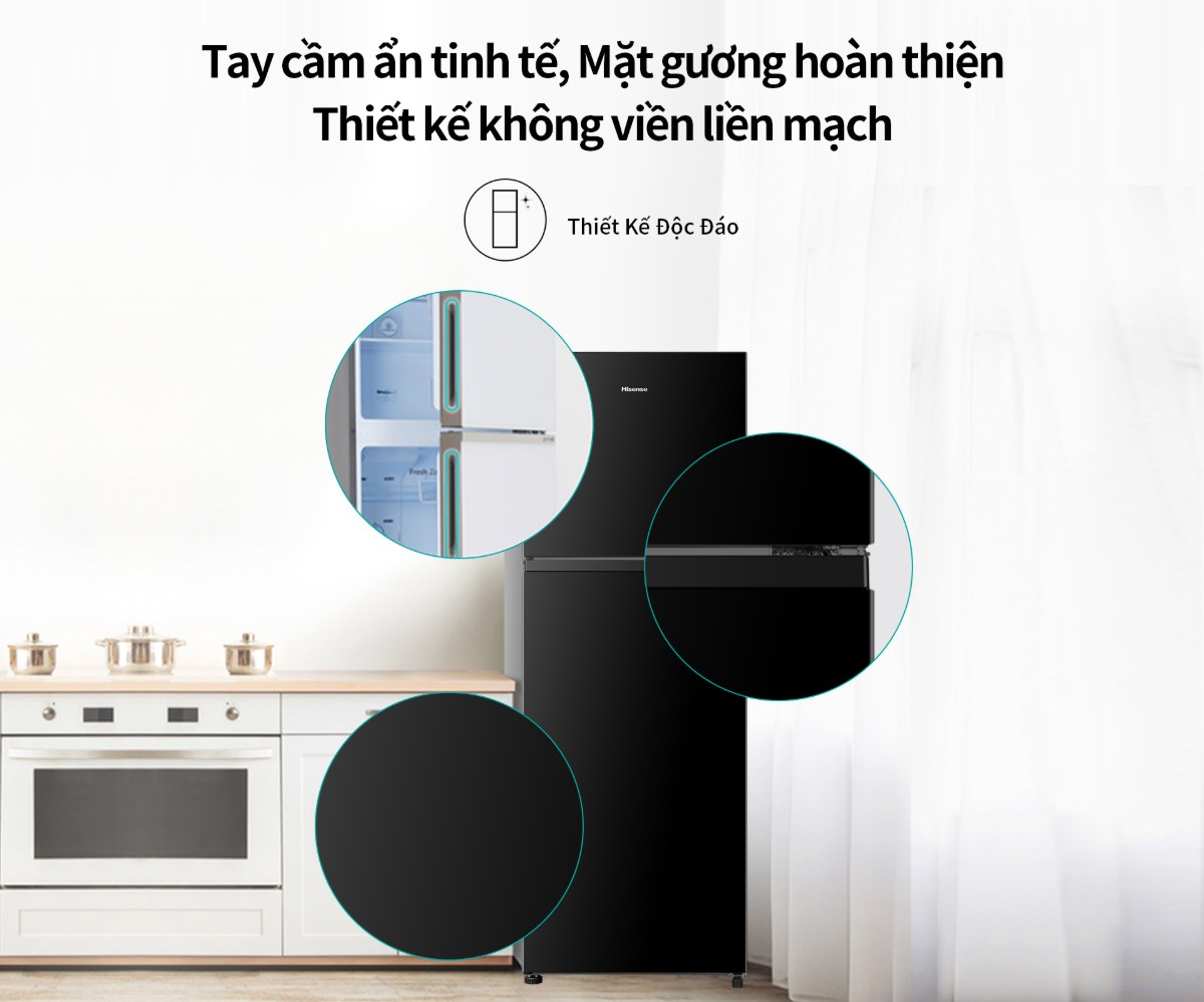 Tủ lạnh Hisense Inverter 324 lít RT469N4EBU Mới 2026 - Tay cầm ẩn, mặt gương liền mạch