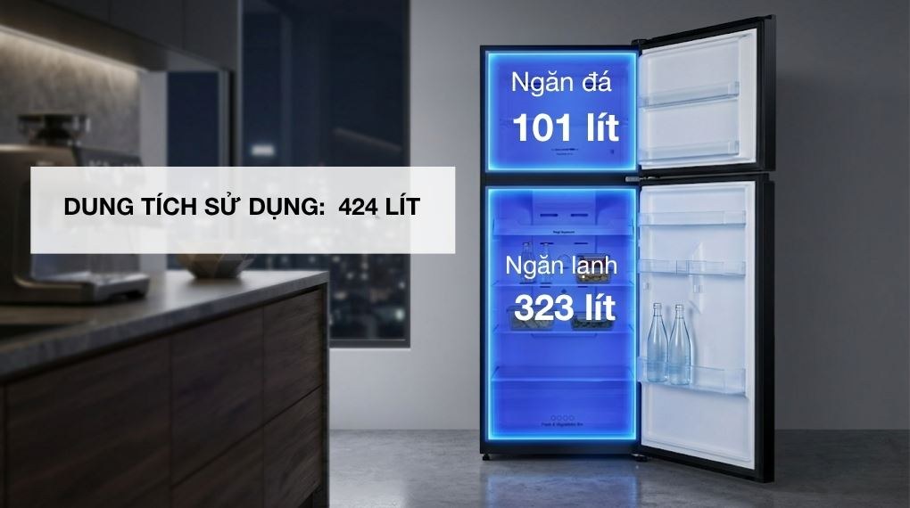 Tủ lạnh Hisense Inverter 424 lít RT549N4EBU Mới 2026 - Ngăn đá