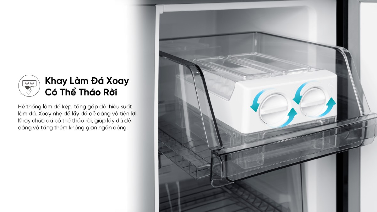 Tủ lạnh Hisense Inverter 427 lít Multi Door RQ559N4EBND Mới 2026 - Khay làm đá xoay, có thể tháo rời