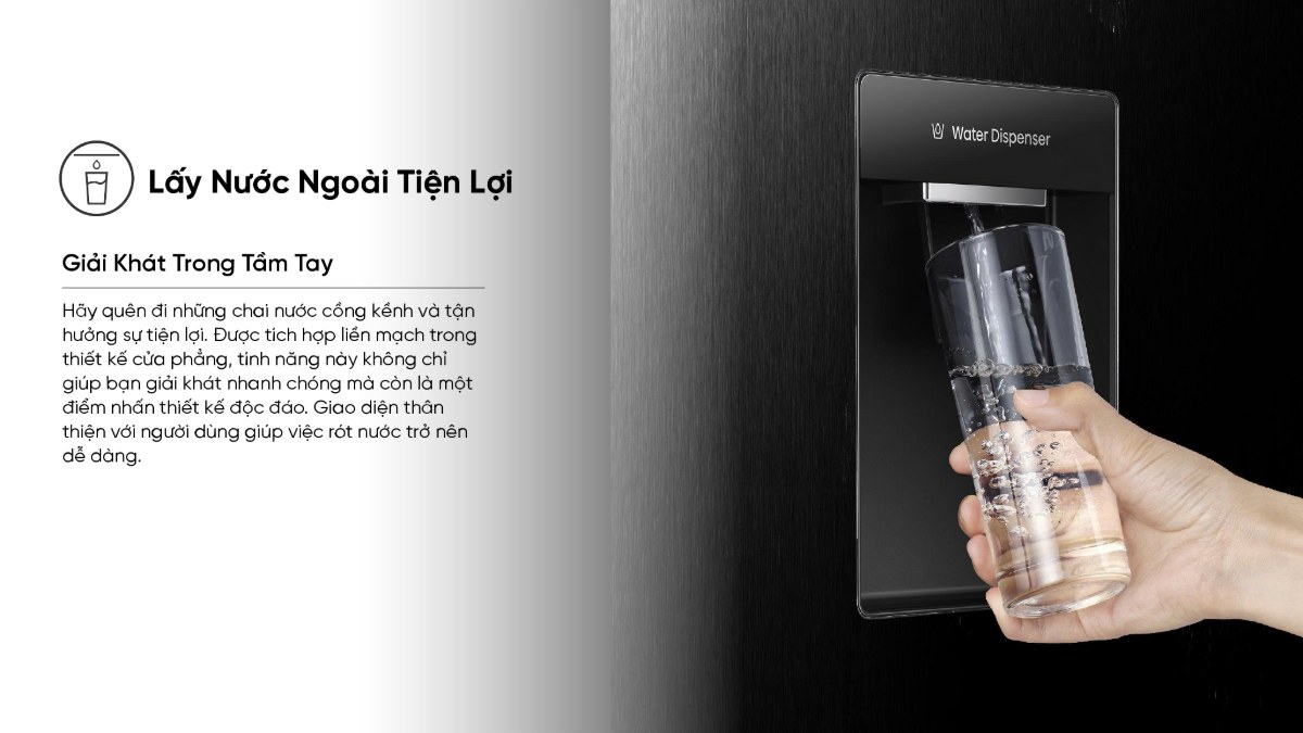 Tủ lạnh Hisense Inverter 427 lít Multi Door RQ559N4EBND Mới 2026 - Lấy nước bên ngoài tiện lợi