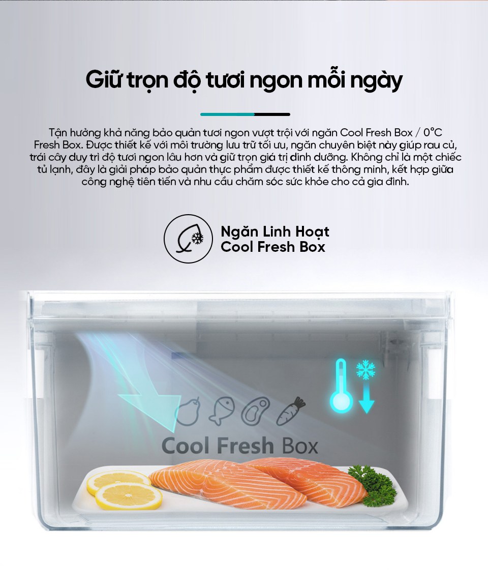 Tủ lạnh Hisense Inverter 460 lít Multi Door RQ465N5ES - Ngăn Cool Fresh Box 0°C