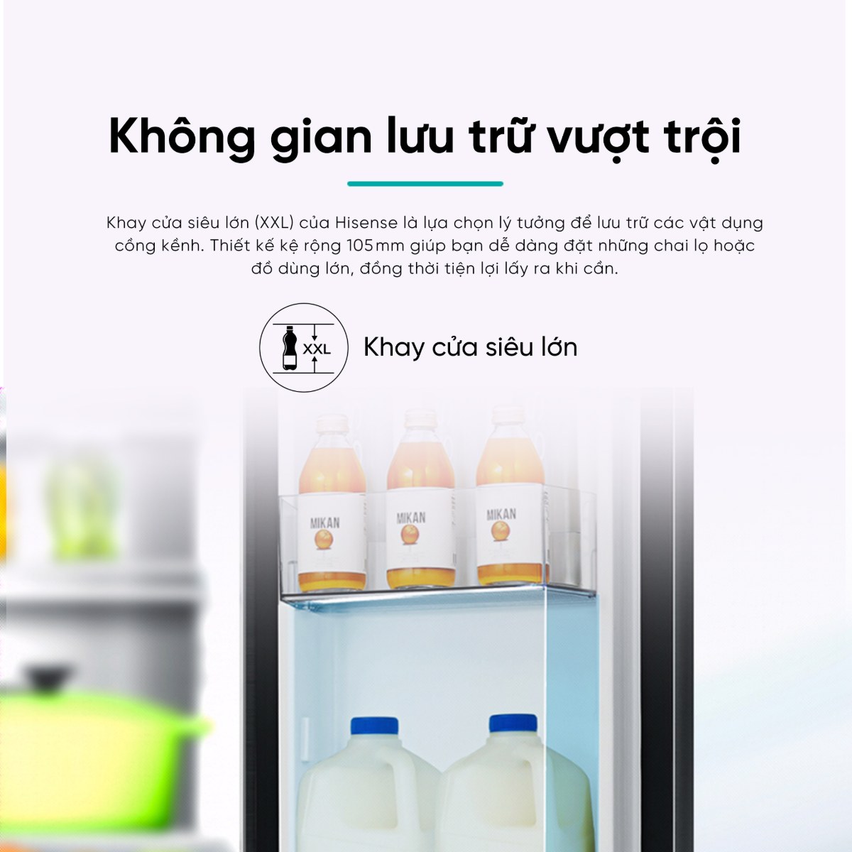 Tủ lạnh Hisense Inverter 488 lít Multi Door RQ630N4EBUI3 Mới 2026 - Khay cửa siêu lớn