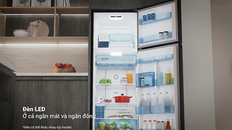 Tủ lạnh Hitachi Inverter 409 lít HRTN6443SAGMGVN - Đèn LED tiết kiệm năng lượng