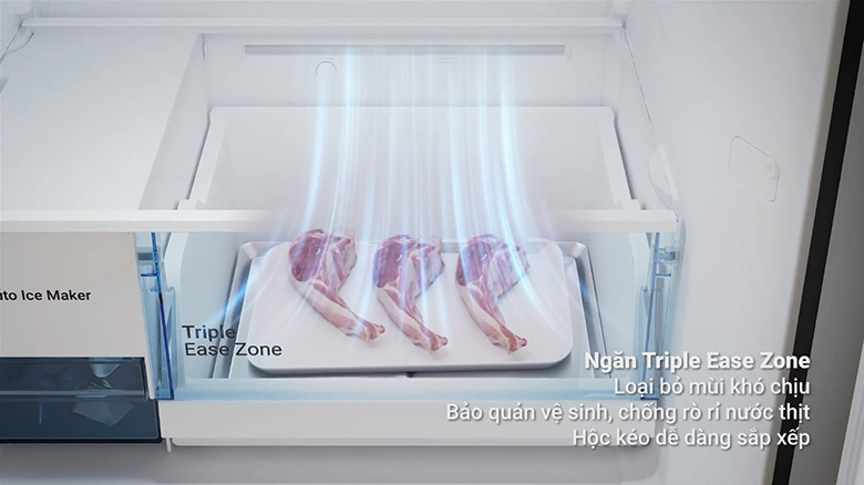 Tủ lạnh Hitachi Inverter 409 lít HRTN6443SAGMGVN có Ngăn Triple Ease Zone