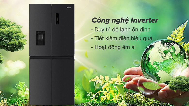 Tủ lạnh Hitachi HR4N7520DSWDXVN - Công nghệ Inverter tiết kiệm điện&nbsp;