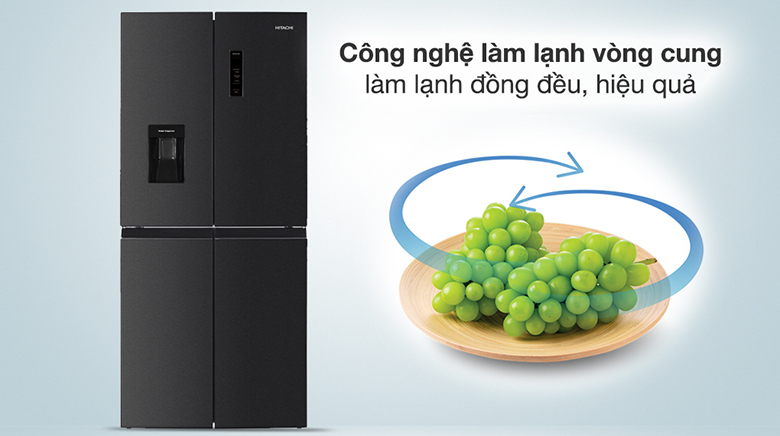 Tủ lạnh Hitachi HR4N7520DSWDXVN - Công nghệ làm lạnh vòng cung&nbsp;
