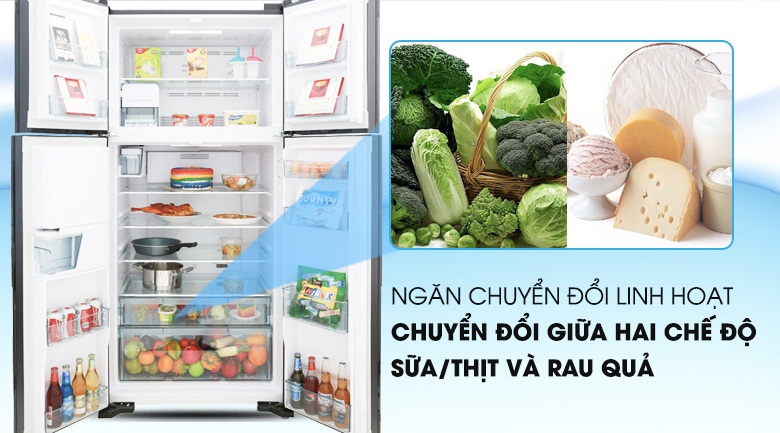 Tủ lạnh Hitachi Inverter 540 lít R-FW690PGV7X (GBK) chuyển đổi linh hoạt hai chế độ