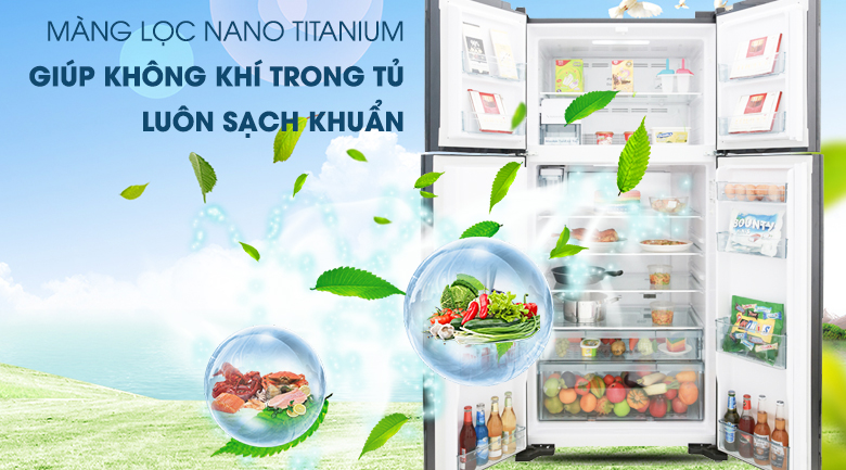 Tủ lạnh Hitachi Inverter 540 lít R-FW690PGV7X (GBK) màng lọc nano titanium