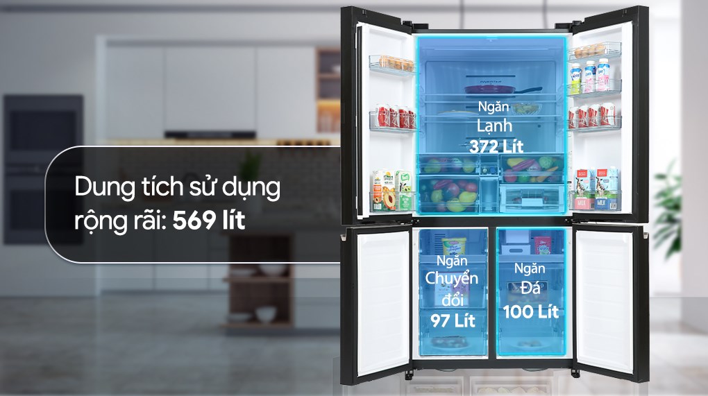 Tủ lạnh Hitachi Inverter 569 lít R-WB640VGV0 GBK - Dung tích Tủ lạnh Hitachi Inverter 569 lít R-WB640VGV0 GBK - Dung tích