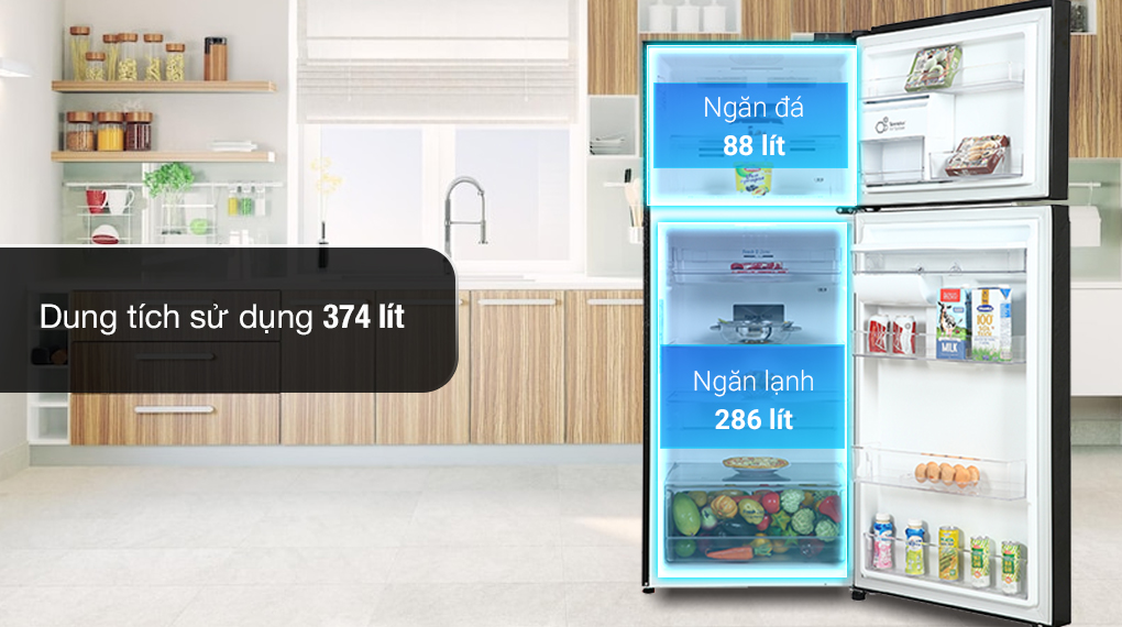 Tủ lạnh LG Inverter 374 lít GN-D372BLA - Dung tích Tủ lạnh LG Inverter 374 lít GN-D372BLA - Dung tích