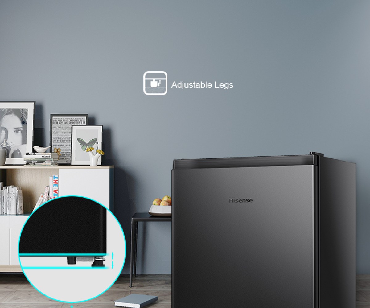 Tủ lạnh mini Hisense 45 lít HR05DB - Chân tủ điều chỉnh được