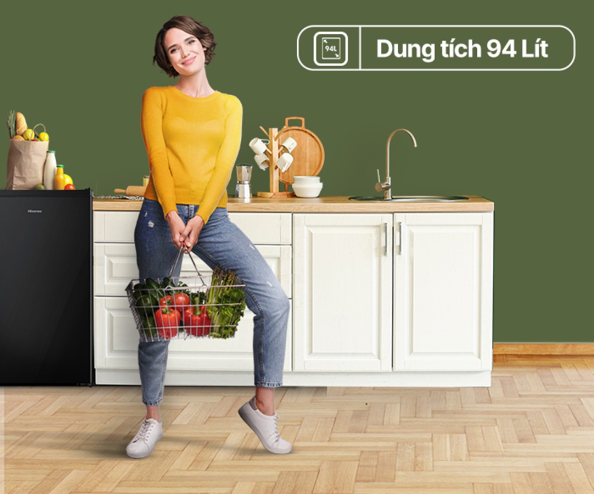 Tủ lạnh mini Hisense 94 lít HR09DB - Dung tích 94 lít