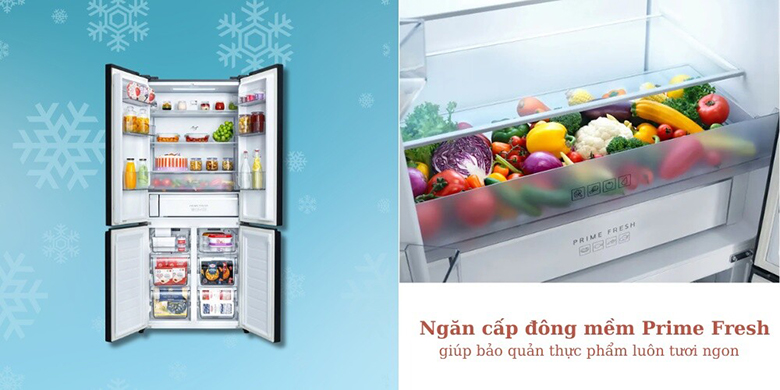 Tủ Lạnh Panasonic Inverter 510 lít NR-X561GB-VN - Ngăn cấp đông mềm Prime Fresh linh hoạt
